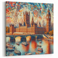 London Themed Wall Decor - Mosaic Art of Big Ben and Thames River