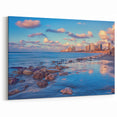 Tel Aviv Sunset Beach – Serene Coastal Wall Art with City View
