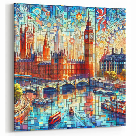 London Skyline Art - Colorful Abstract Cityscape