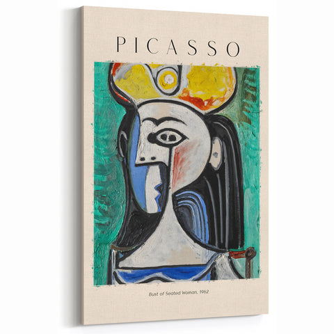 Picasso Wall Art | Bust of Seated Woman | Abstract Picasso Canvas Prints
