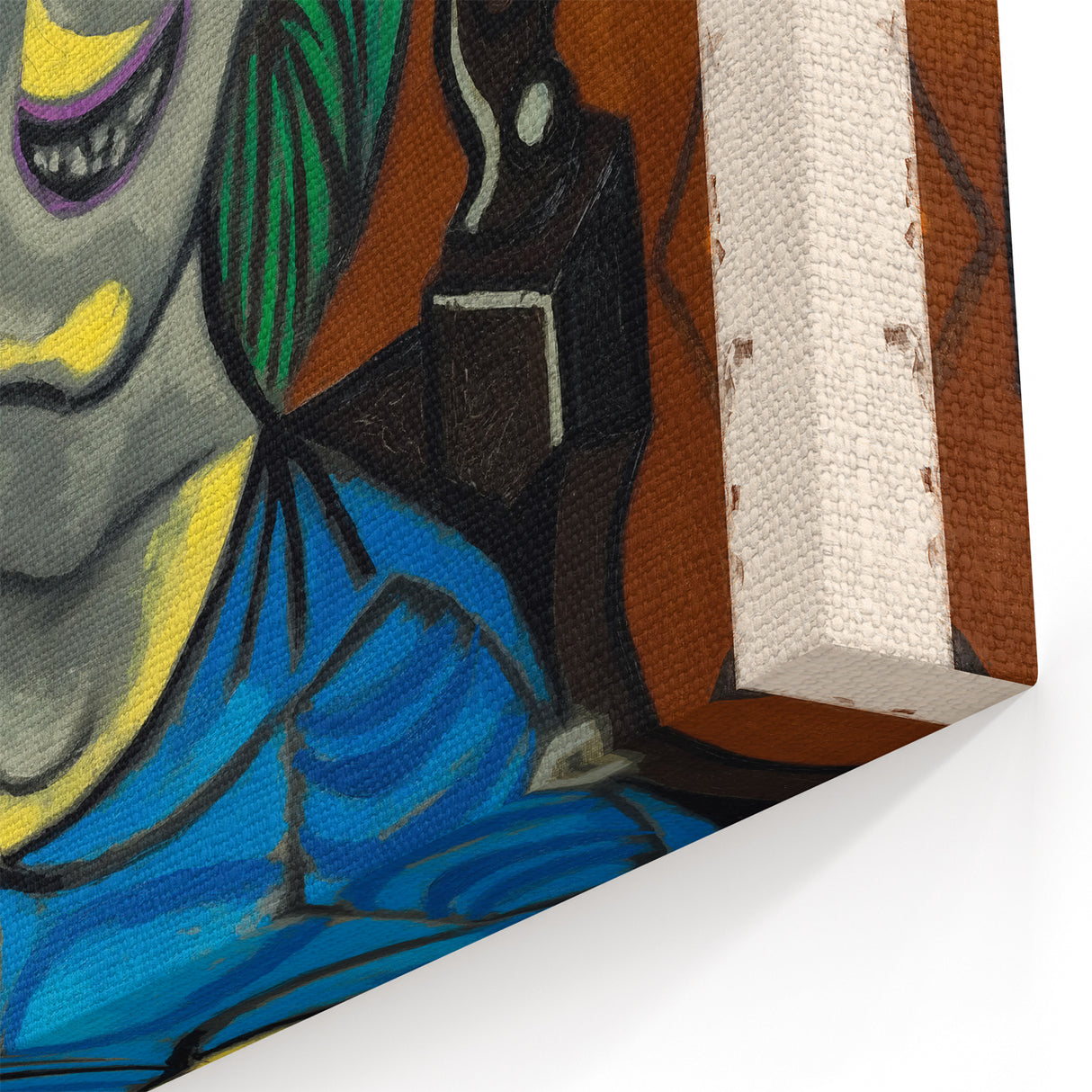 Picasso Wall Art | Seated Woman in Blue Dress | Cubist Canvas Art Print