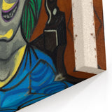 Picasso Wall Art | Seated Woman in Blue Dress | Cubist Canvas Art Print