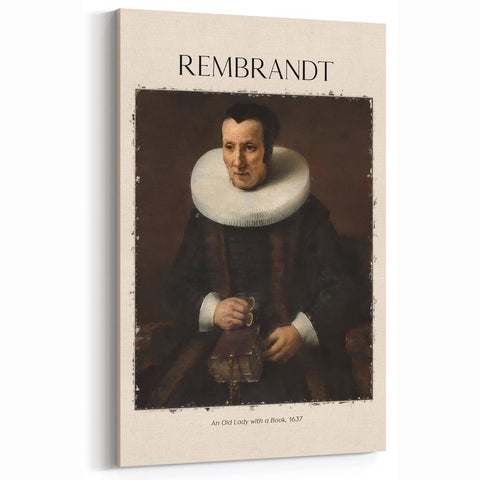 Rembrandt Wall Art – An Old Lady with a Book, 1637 – Canvas Print