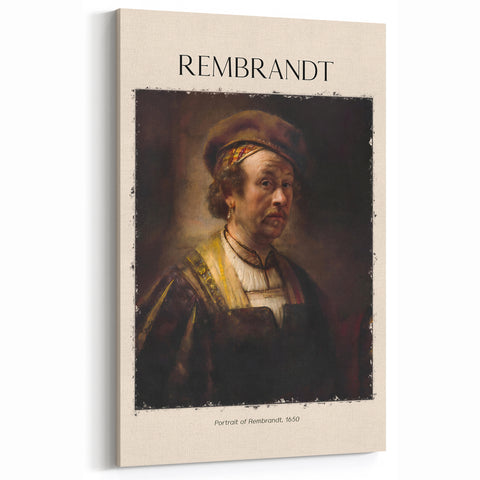 Rembrandt Canvas Print – Self-Portrait, 1650 – Famous Dutch Masterpiece