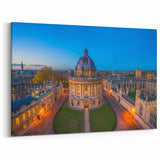 Oxford Cityscape Art - Radcliffe Camera Aerial View at Dusk Canvas