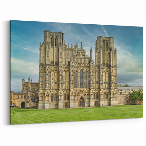 Historic Oxford Artwork - Majestic Cathedral Front Facade Canvas Art