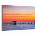 Southern Coastal Scenery – Alabama Wall Art Vibrant Sunset on the Pier