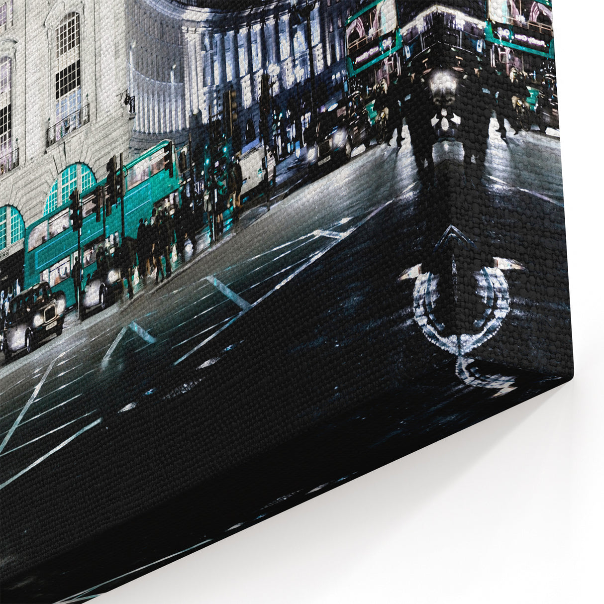 Piccadilly Wall Art - Nighttime London Street Scene with Buses