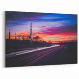 Iconic Southern Landscape Print – Alabama Wall Art Rocket and Highway Sunset
