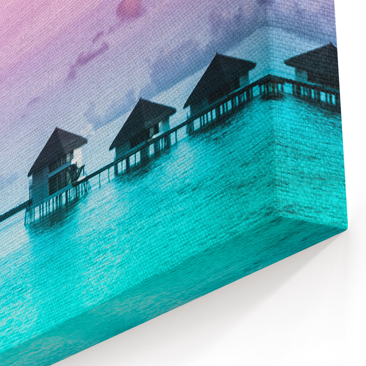 Vibrant Bora Bora Sunset Art - Overwater Bungalow Print