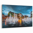 England Scenery Art - Piccadilly Circus Canvas of Fountain and Cityscape