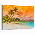 Bora Bora Beach Sunset Art - Tropical Canvas Print
