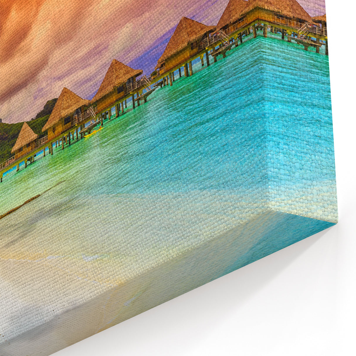 Bora Bora Beach Sunset Art - Tropical Canvas Print
