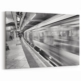 Piccadilly Circus Canvas - Black and White London Subway Motion Art