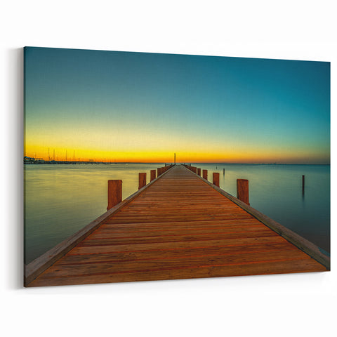 Alabama Scenery Art Serene Pier Sunset – Stunning Coastal Landscape Print