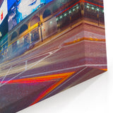 UK Cityscape Art - Vibrant Piccadilly Circus Canvas with Neon Lights