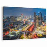 Modern Israel Skyline View - Tel Aviv Night Cityscape Art Print