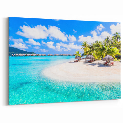 Bora Bora Paradise Beach Canvas - Tropical Resort Art