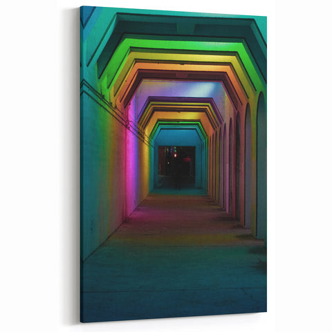 Alabama Wall Art Colorful Tunnel Lights – Bold and Vibrant Urban Art Print