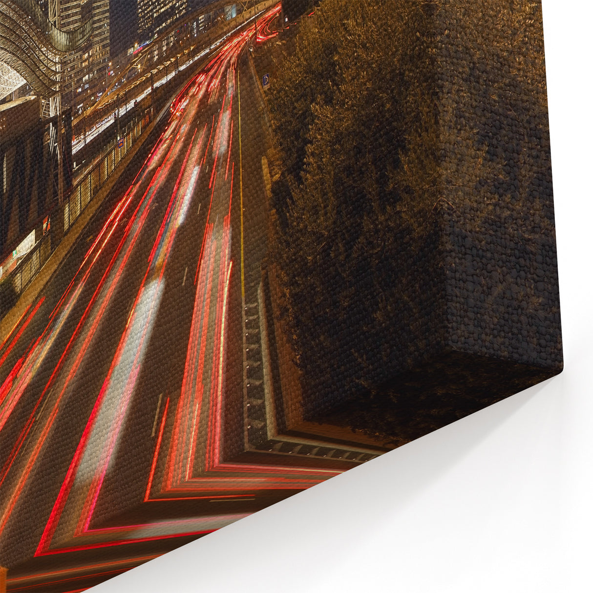 Modern Tel Aviv Night Art Print - Illuminated City Bridge Skyline