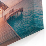 Sunset Pier Canvas - Serene Bora Bora Seascape Art