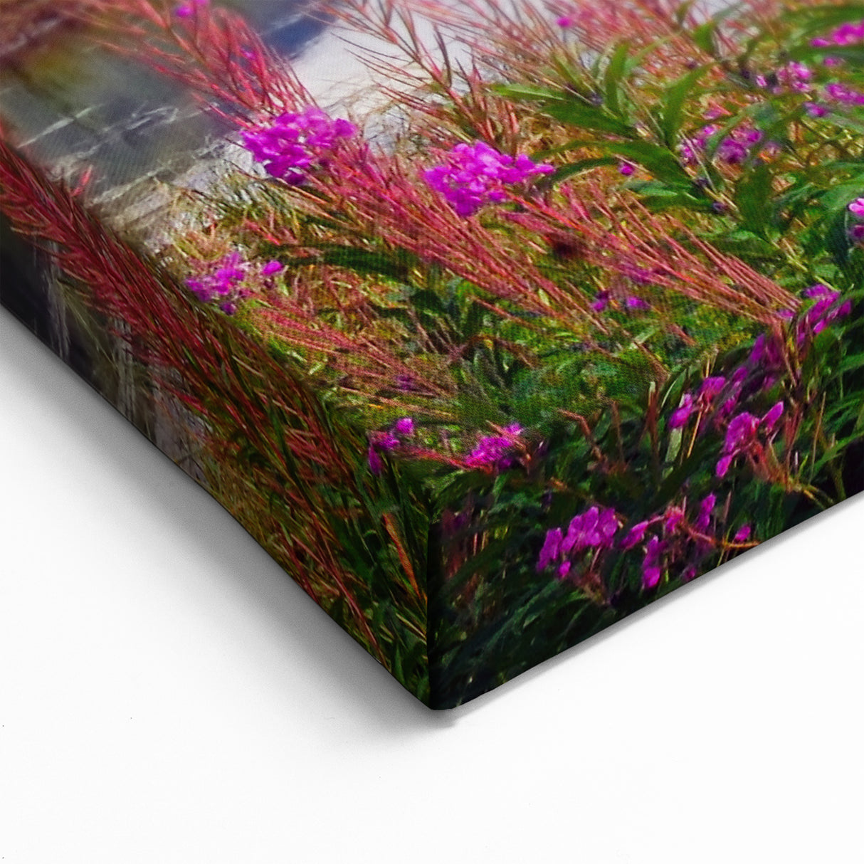 Beautiful Alaska Wall Art - Wildflowers and Mountains Nature Landscape Print