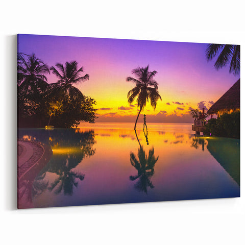 Bora Bora Sunset Canvas Print - Tropical Paradise Art