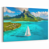 Bora Bora Sailing Adventure Canvas - Island Landscape Art