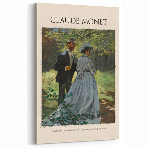 Claude Monet Wall Art - Bazille and Camille, 1865 Canvas Print