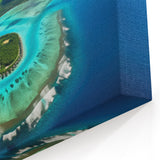 Aerial View of Bora Bora - Exotic Island Canvas Art