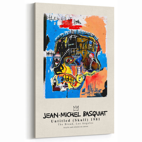 Basquiat Wall Art - Jean-Michel Basquiat Prints - Iconic Skull Canvas