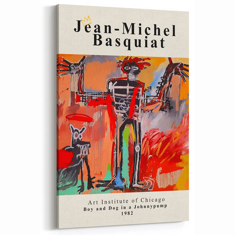 Basquiat Wall Art - Jean-Michel Basquiat Prints - Boy and Dog Canvas Decor