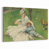 Claude Monet Wall Art - Madame Monet and Child, 1874 Canvas Print