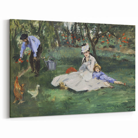 Claude Monet Wall Art - The Monet Family in the Garden, 1874 Canvas Print