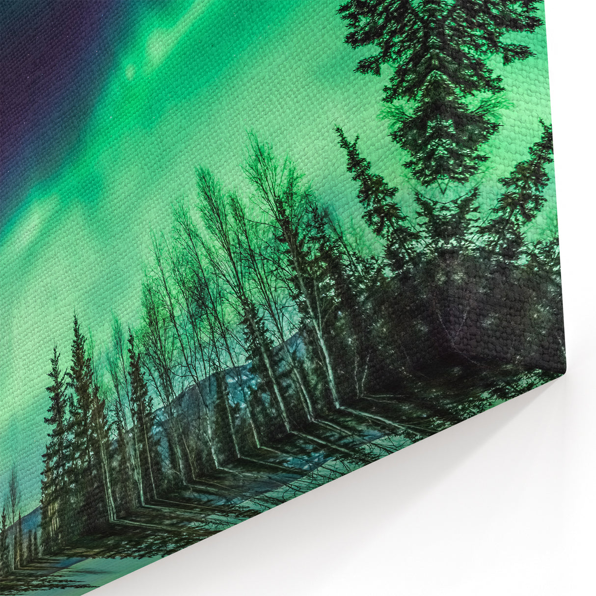 Aurora Borealis Alaska Wall Art - Northern Lights Wilderness Night Sky