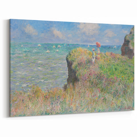 Claude Monet Wall Art - Cliff Walk at Pourville, 1882 Canvas Print