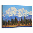 Denali Alaska Wall Art - Snow-Capped Peaks and Forest Wilderness Print