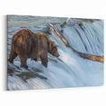 Alaska Wildlife Wall Art - Brown Bear in Waterfall Wilderness Print