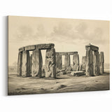 Vintage Stonehenge Prints - Historic England Art Illustration
