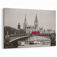 Framed London Art - Red Bus and Big Ben Contrast