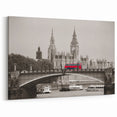 Framed London Art - Red Bus and Big Ben Contrast
