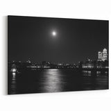 Thames River Wall Art - Moonlit London Skyline at Night