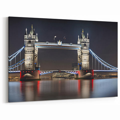 Tower Bridge Wall Art - Panoramic London Bridge at Night
