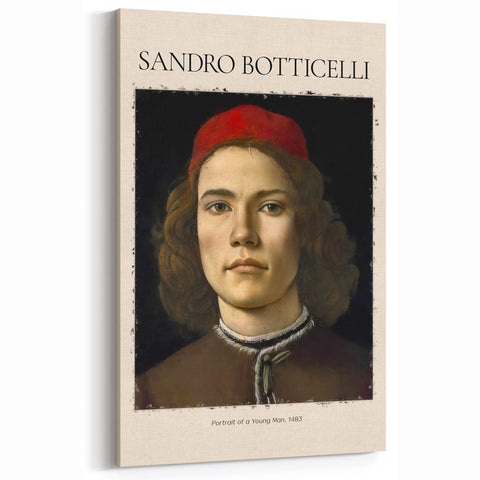 Sandro Botticelli Wall Art - Portrait of a Young Man Canvas Prints