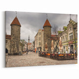 Tallinn Cityscape Art – Medieval Towers in Old Town Estonia