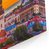 Estonian Architecture Wall Decor – Colorful Skyline of Tallinn at Sunset