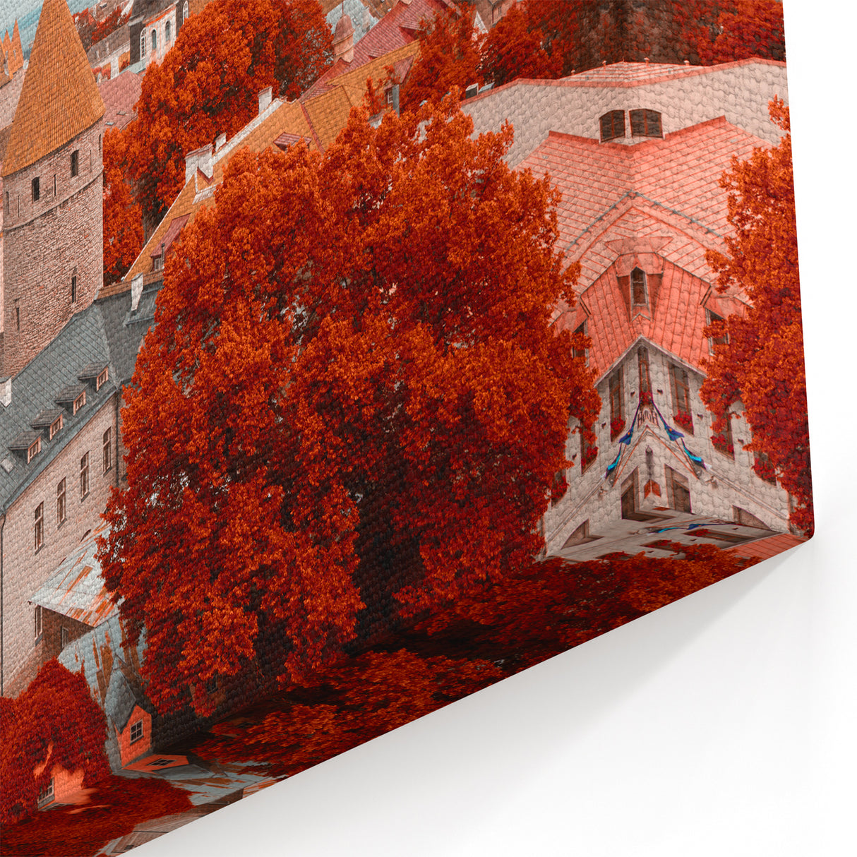 Estonian Landscape Art – Autumn Trees and Old Town of Tallinn