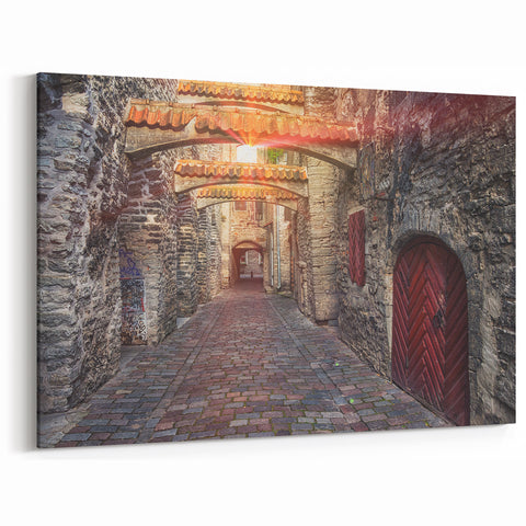 Estonian Architecture Wall Decor – Medieval Alley in Tallinn’s Old Town