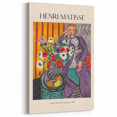 Henri Matisse Art Prints – Purple Robe and Anemones, 1937 – Matisse Wall Art