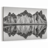 Black and White Alaska Wall Art - Majestic Mountain Reflection